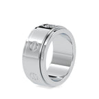 SKU: 0198 (18K) Wide Two-Tone Round Diamond Band Ring .