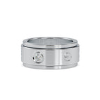 SKU: 0198 (18K) Wide Two-Tone Round Diamond Band Ring .