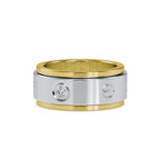 SKU: 0198 (14K) Wide Two-Tone Round Diamond Band Ring .