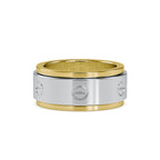 SKU: 0198 (10K) Wide Two-Tone Round Diamond Band Ring .