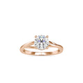 SKU: 0199 (14K) Four-Prong Twisted-Band Solitaire Engagment Ring in Rose Gold.