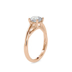 SKU: 0199 (14K) Four-Prong Twisted-Band Solitaire Engagment Ring in Rose Gold.