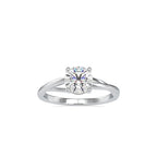 SKU: 0199 (14K) Four-Prong Twisted-Band Solitaire Engagment Ring in Rose Gold.