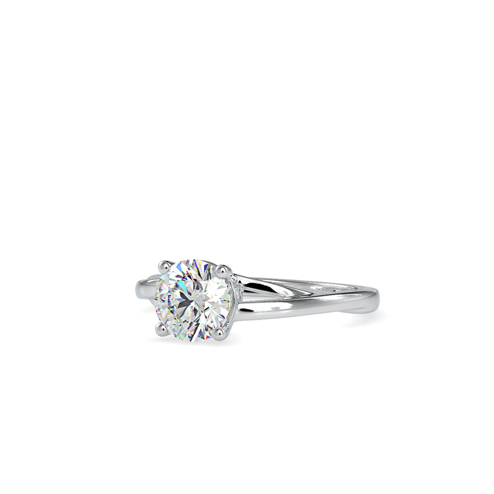 SKU: 0199 (18K) Four-Prong Twisted-Band Solitaire Engagment Ring in Rose Gold.