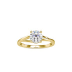SKU: 0199 (10K) Four-Prong Twisted-Band Solitaire Engagment Ring in Rose Gold.