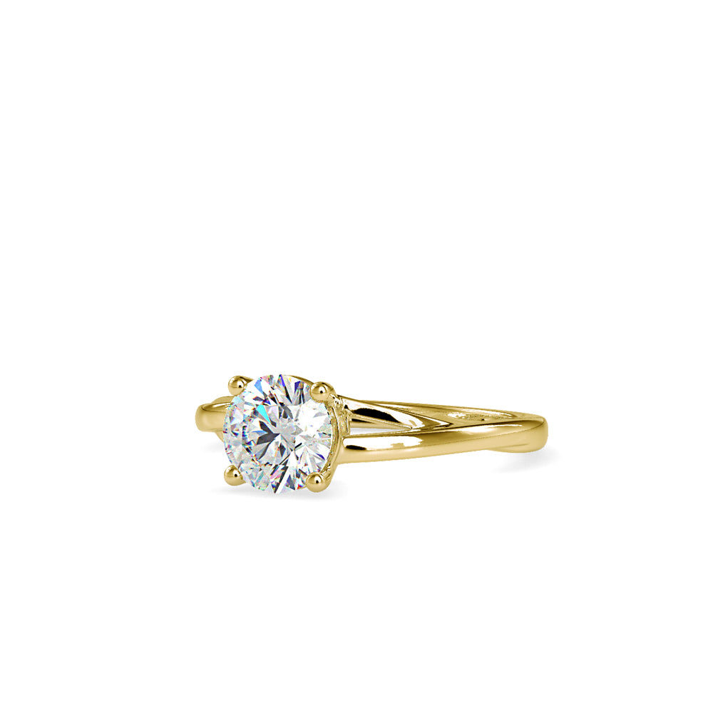SKU: 0199 (22K) Four-Prong Twisted-Band Solitaire Engagment Ring in Rose Gold.