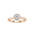 SKU: 0200 (10K) Round-cut Sparkle Halo Engagment Ring in Rose Gold.