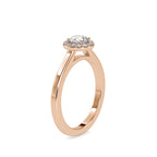 SKU: 0200 (22K) Round-cut Sparkle Halo Engagment Ring in Rose Gold.