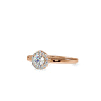 SKU: 0200 (10K) Round-cut Sparkle Halo Engagment Ring in Rose Gold.