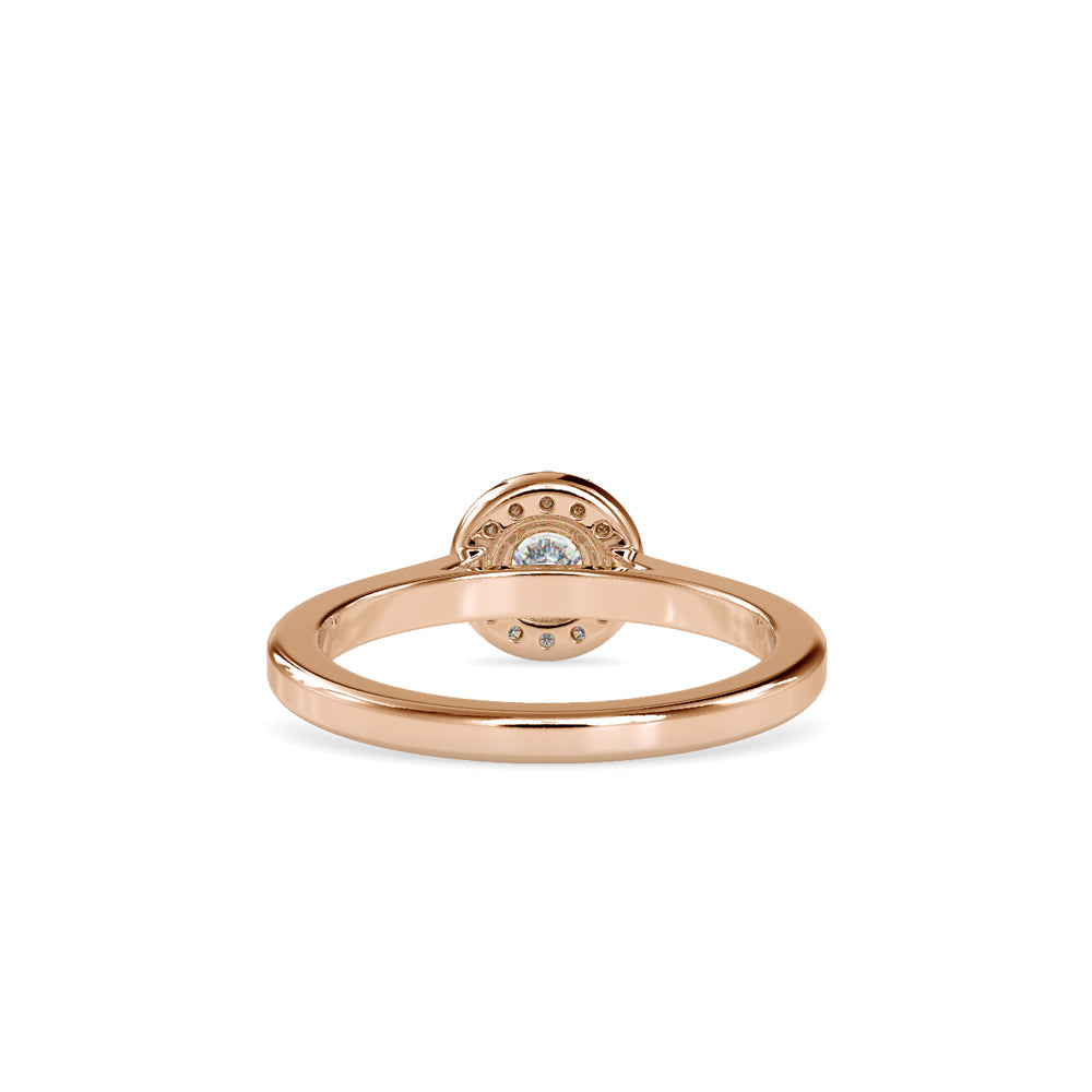 SKU: 0200 (10K) Round-cut Sparkle Halo Engagment Ring in Rose Gold.
