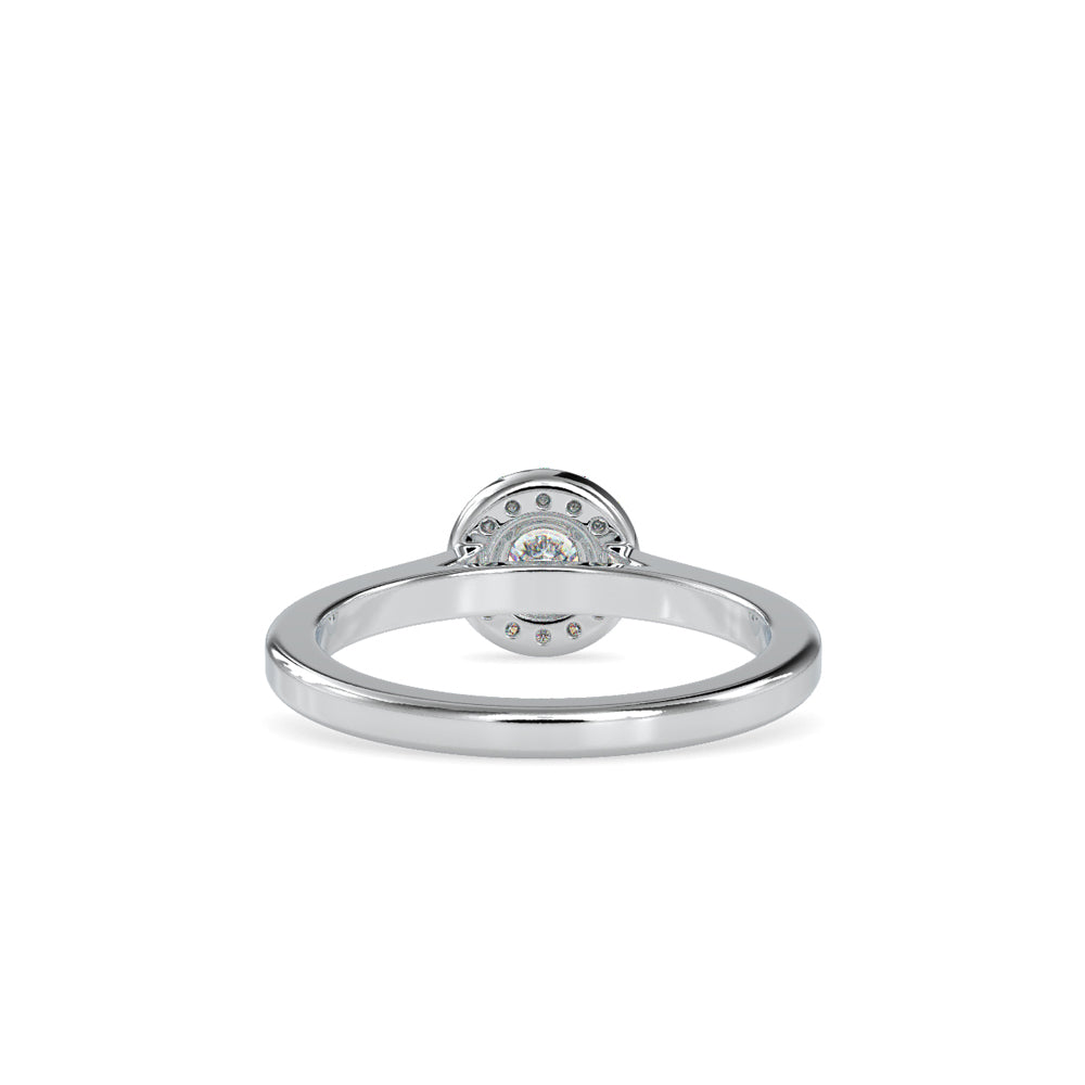 SKU: 0200 (18K) Round-cut Sparkle Halo Engagment Ring in Rose Gold.