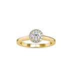 SKU: 0200 (14K) Round-cut Sparkle Halo Engagment Ring in Rose Gold.