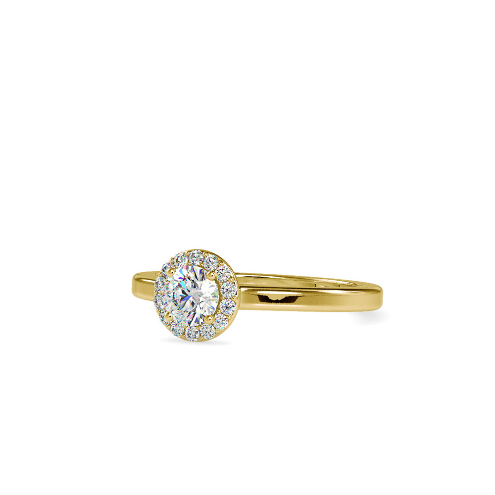 SKU: 0200 (10K) Round-cut Sparkle Halo Engagment Ring in Rose Gold.