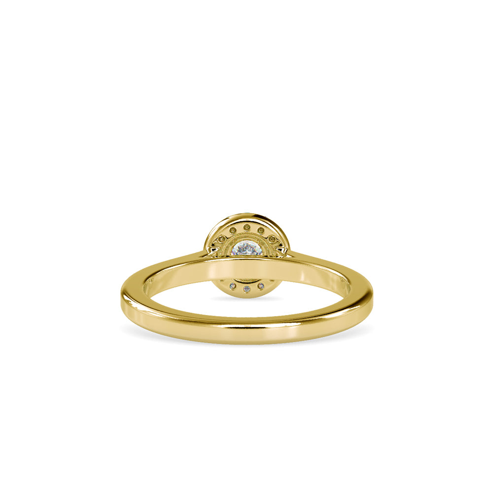 SKU: 0200 (22K) Round-cut Sparkle Halo Engagment Ring in Rose Gold.