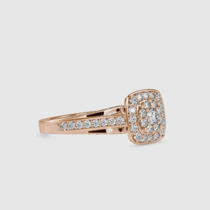 Rose Gold Double Halo Split Shank Engagement Ring