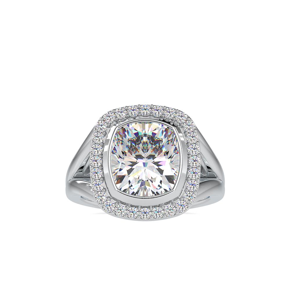 Cushion Shape Halo Engagement Ring