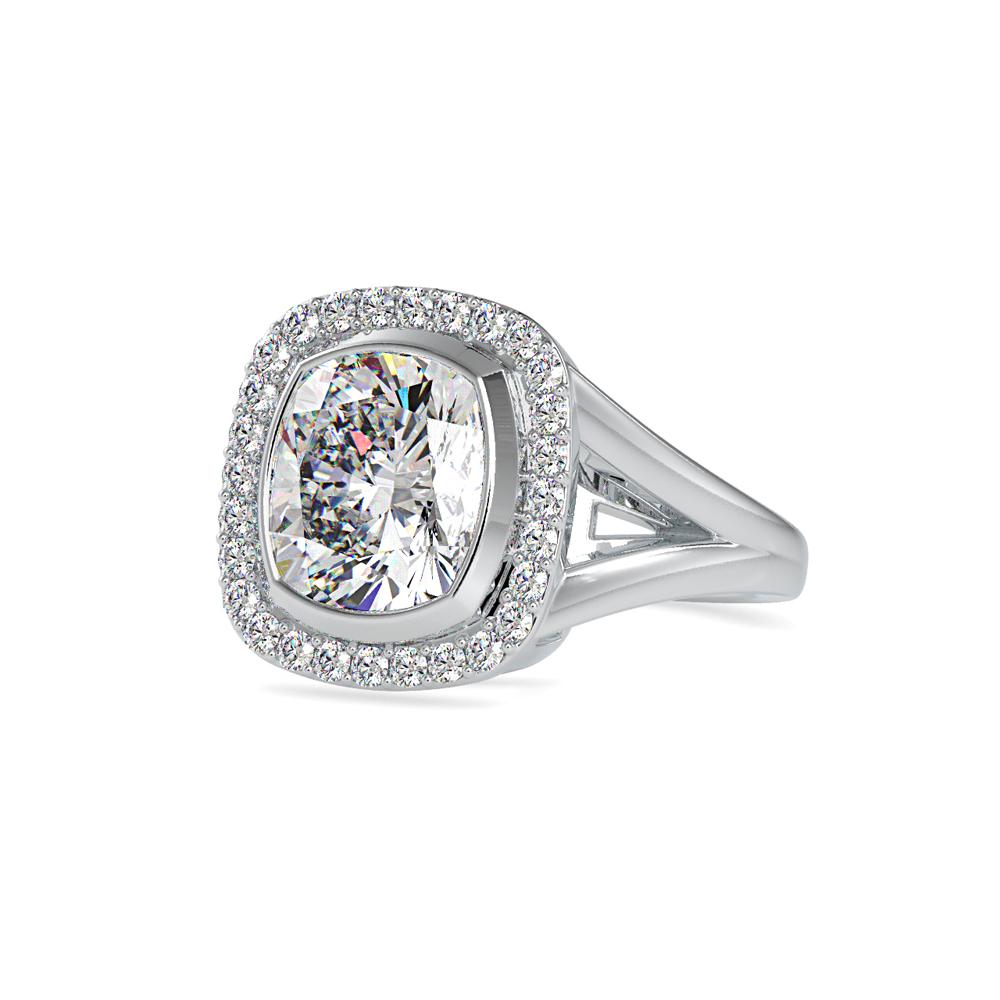 Cushion Shape Halo Engagement Ring