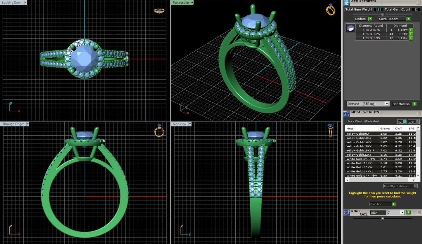 Round Halo Split Shank Engagement Ring