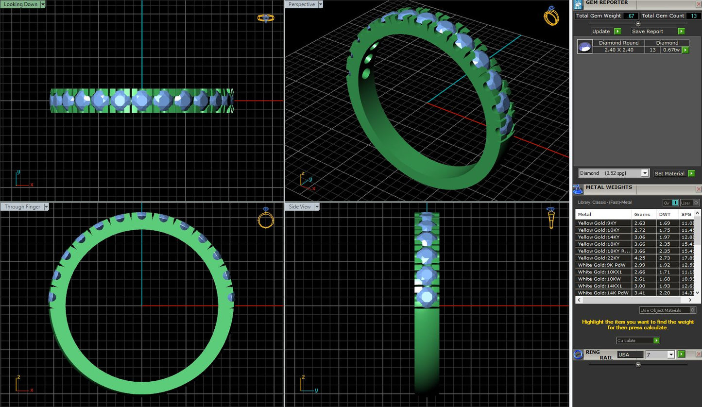 French Pave Diamond Ring