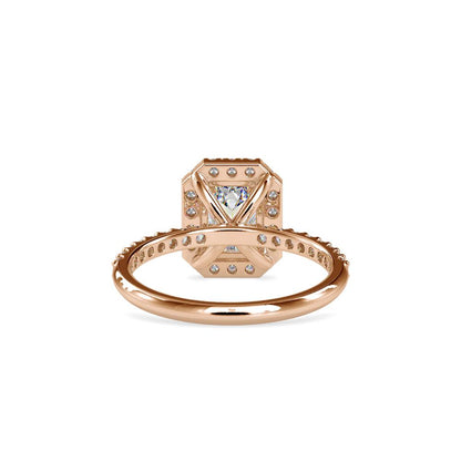 Emerald Shape Halo Engagement Ring