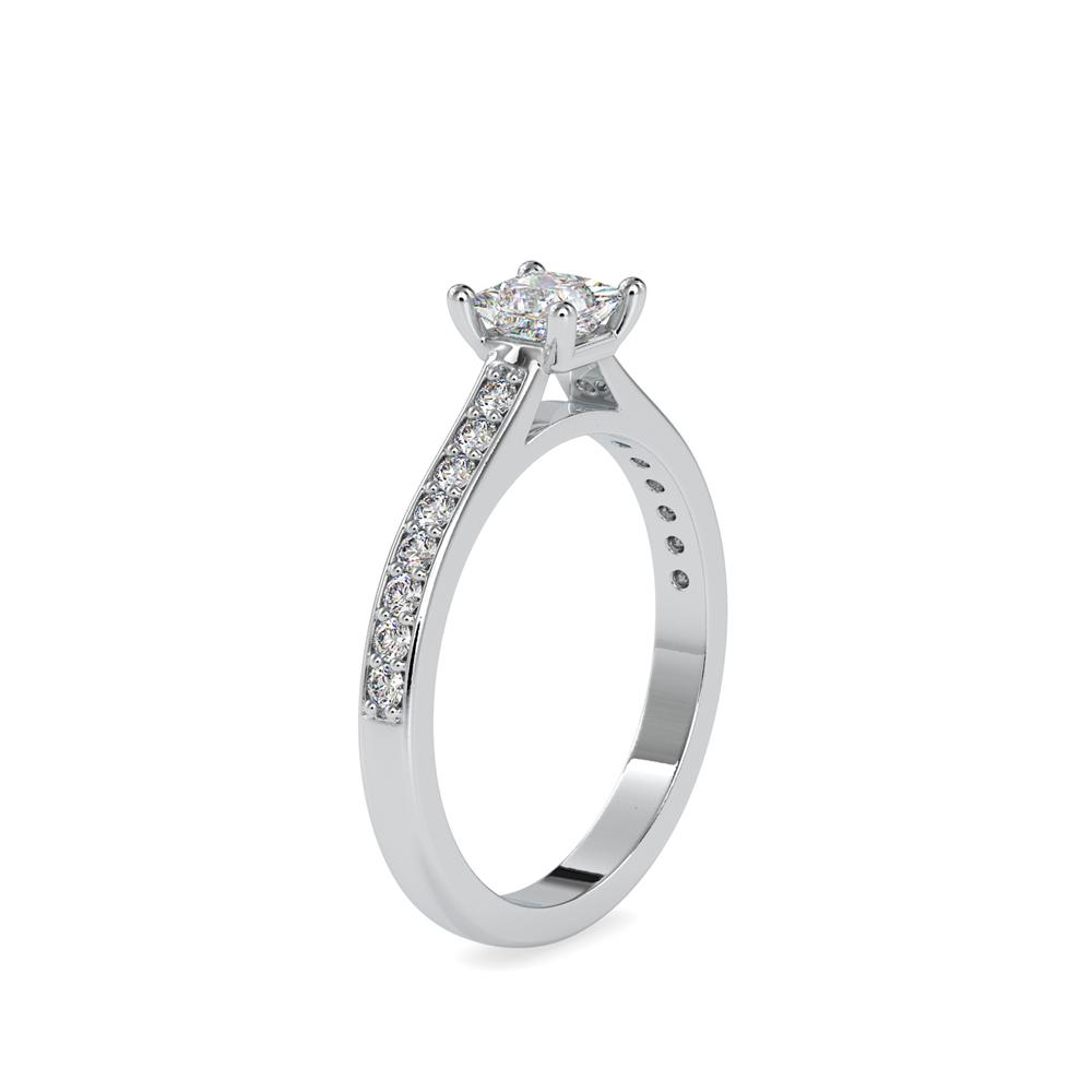 Princess Diamond Split Shank engagement Ring