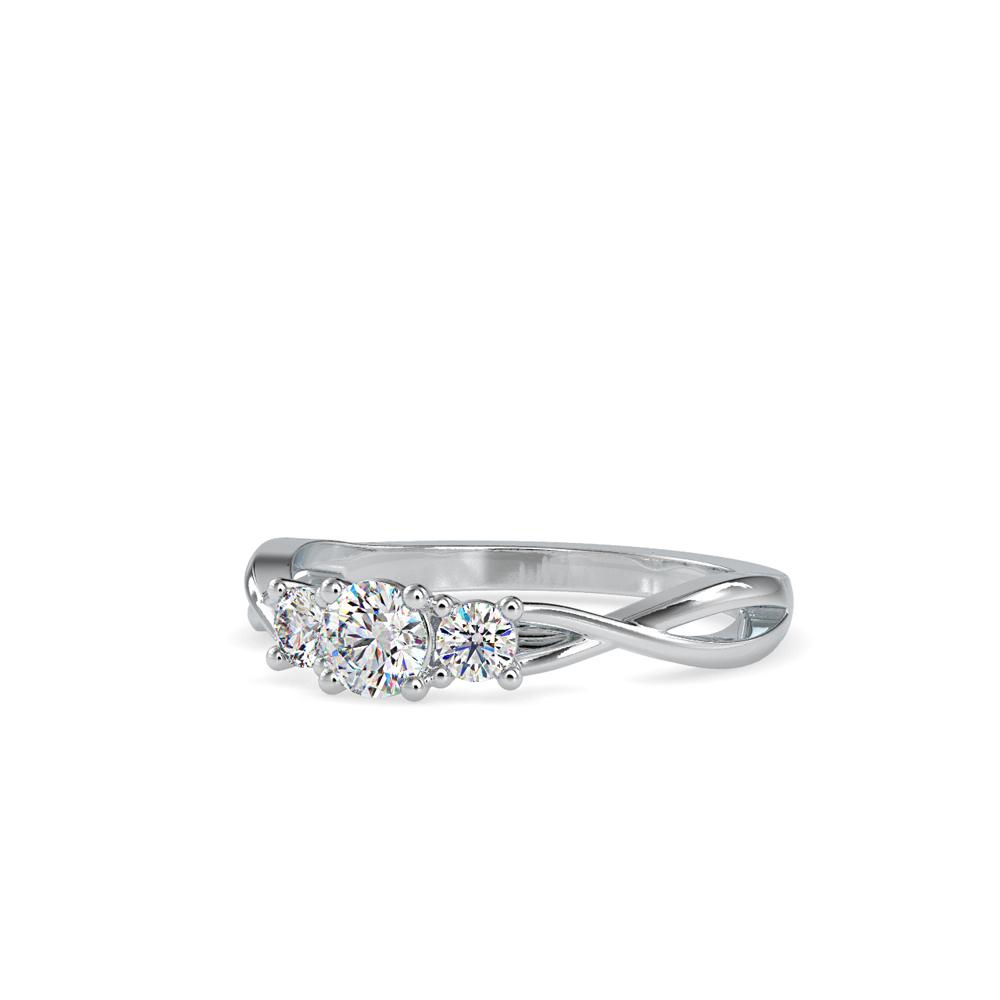 3 Stone Twisted Shank Engagement Ring