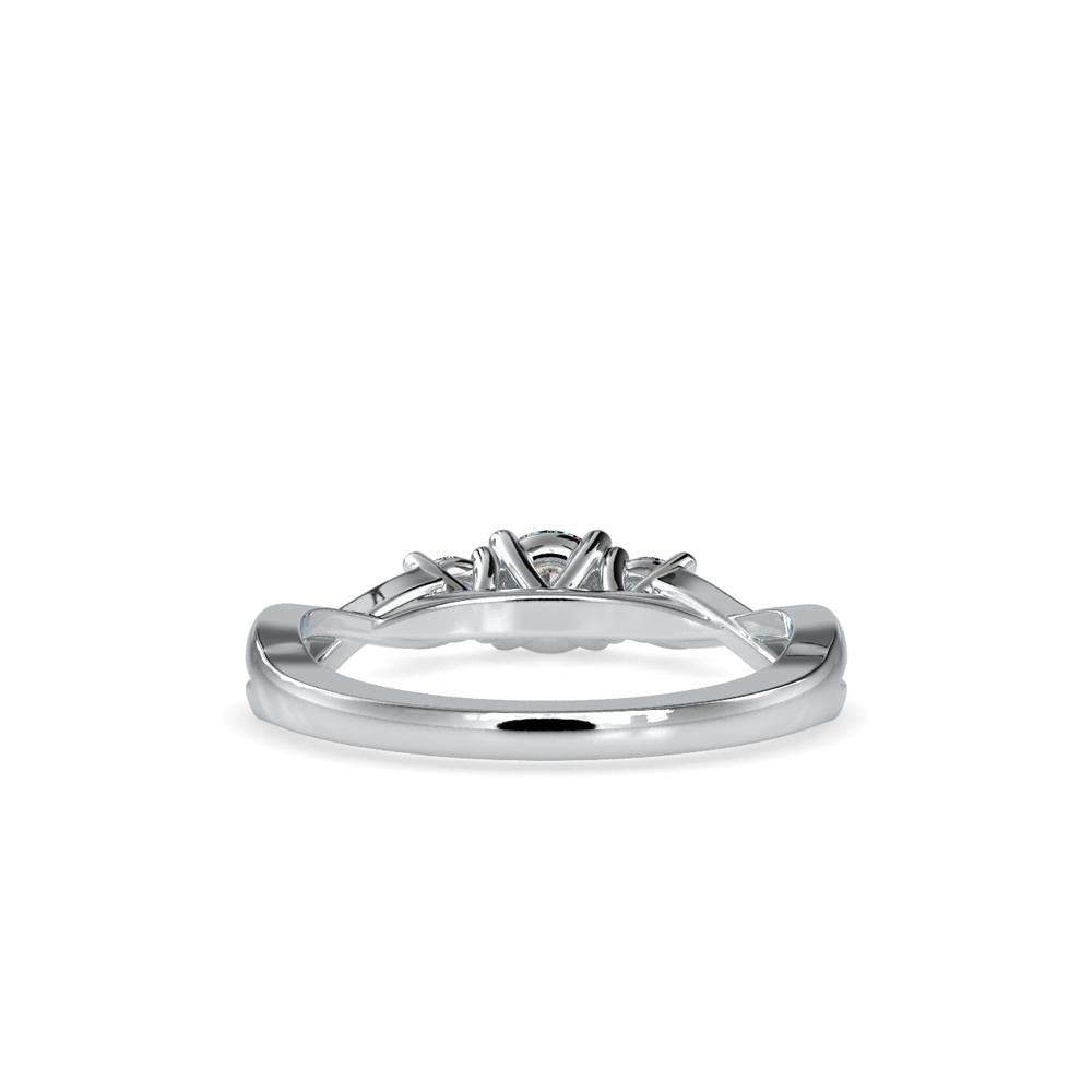 3 Stone Twisted Shank Engagement Ring