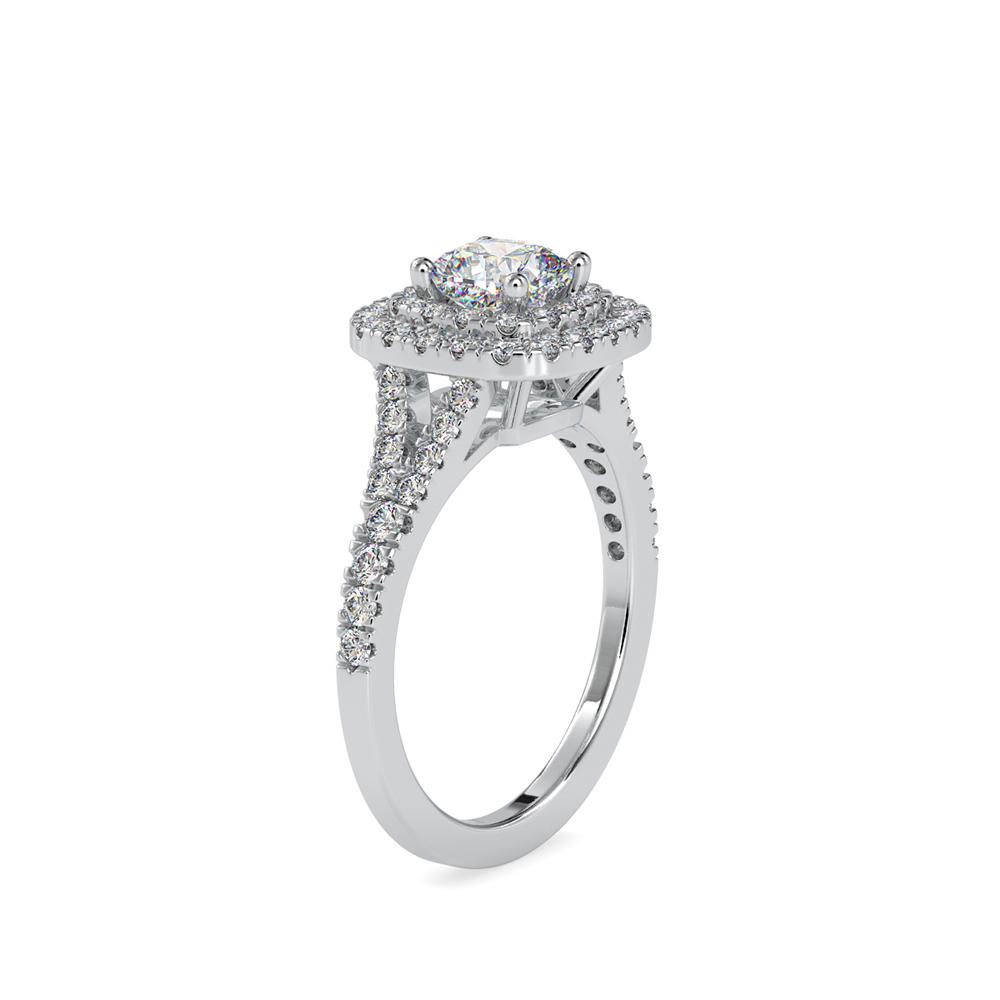 Cushion Duet Halo Diamond Engagement Ring