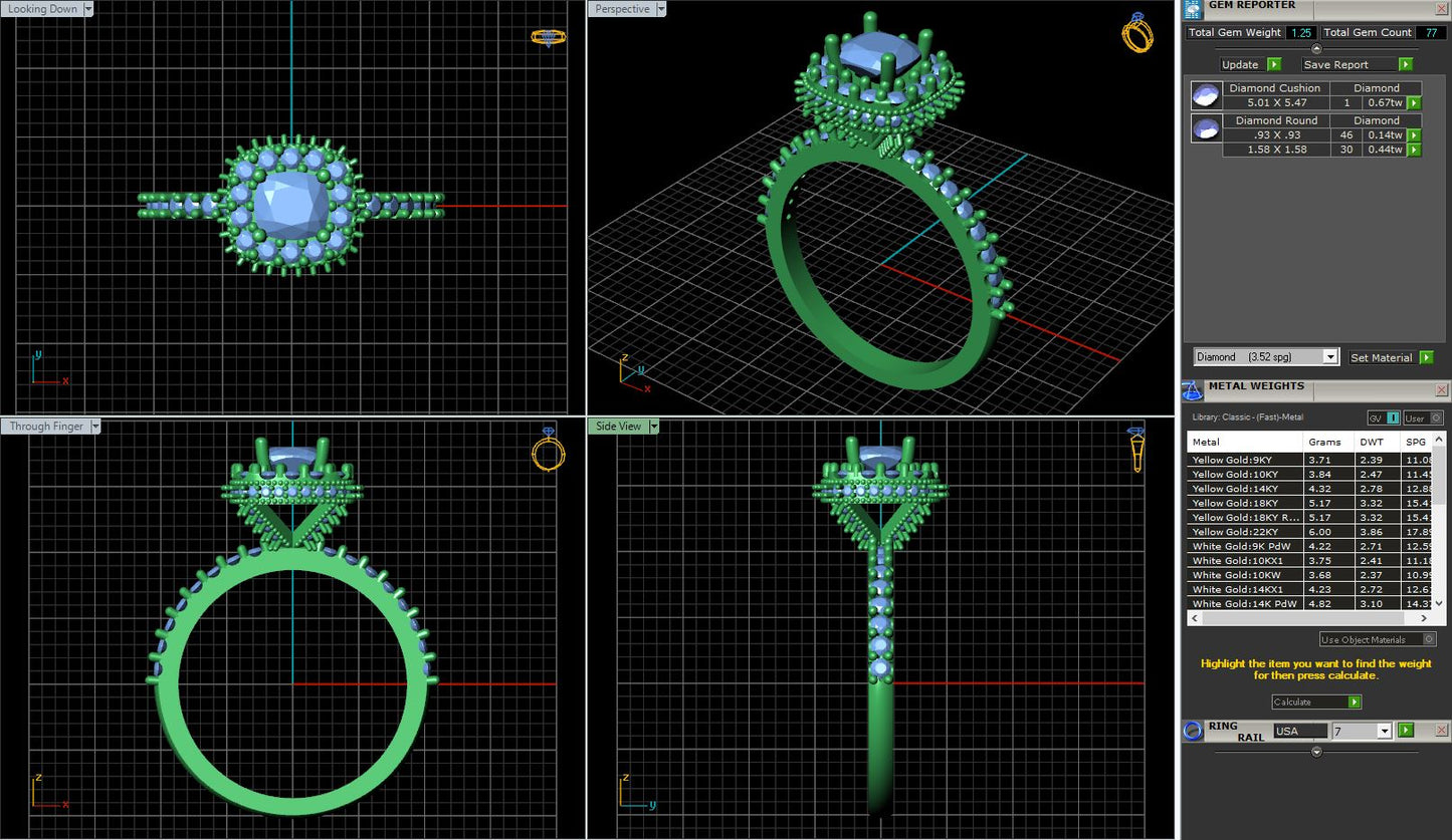 Cushion Halo Diamond Engagement Ring