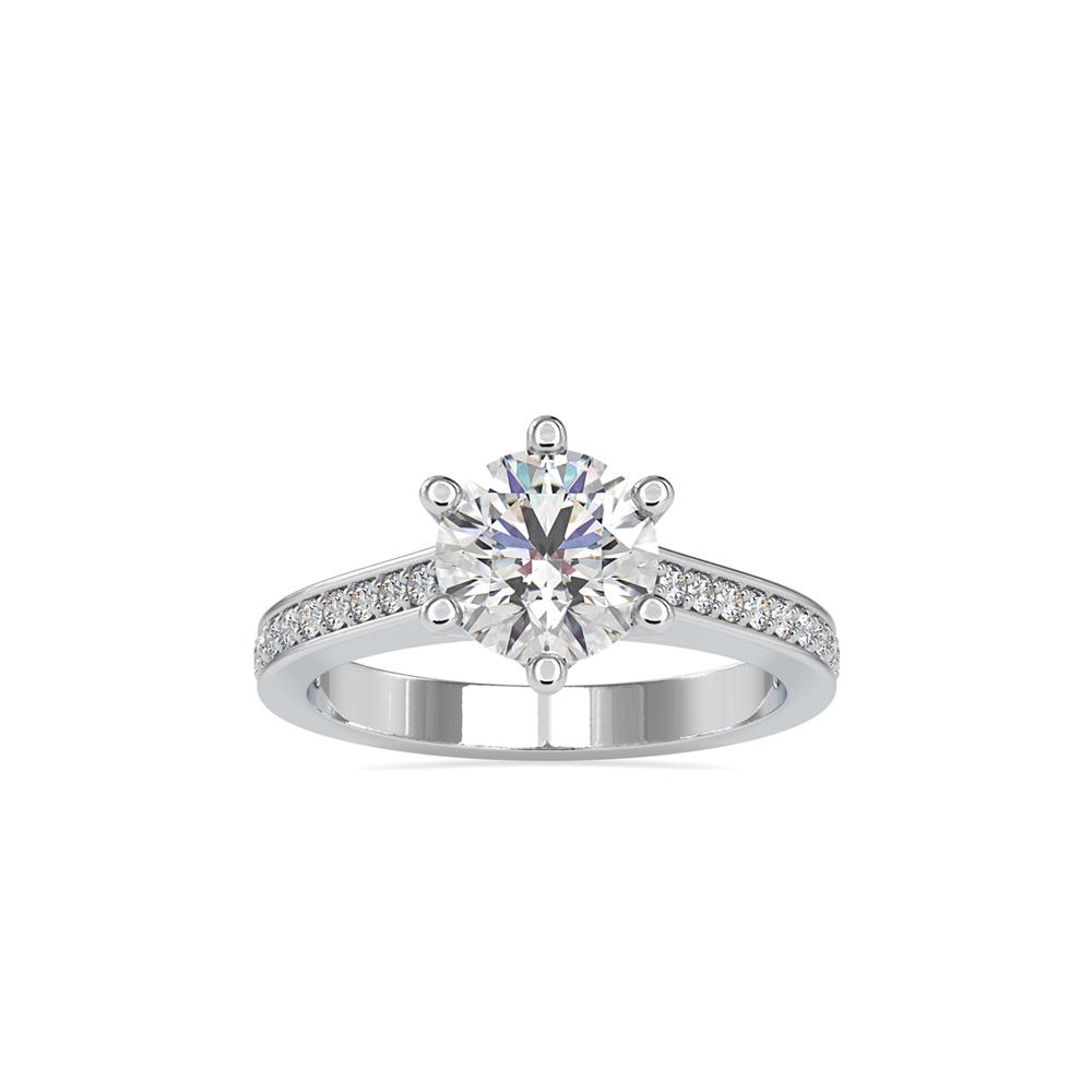 Classic 6 Prong Channel Set Diamond Engagement Ring