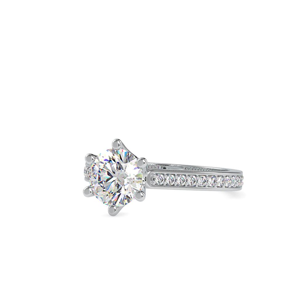 Classic 6 Prong Channel Set Diamond Engagement Ring