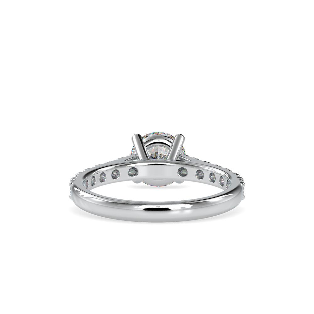Petite 4 Prong French Pave Diamond Engagement Ring