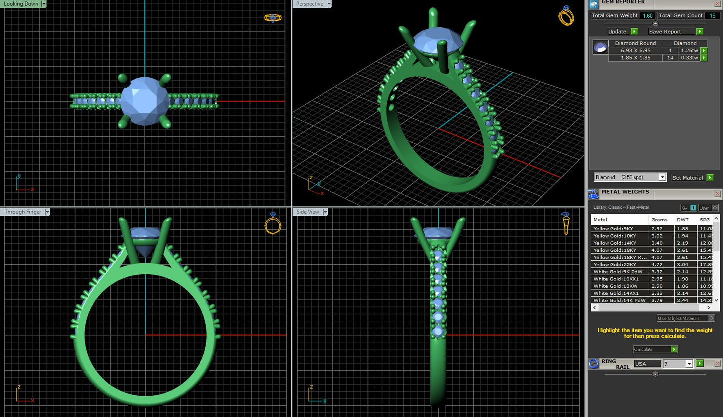 Petite 4 Prong French Pave Diamond Engagement Ring