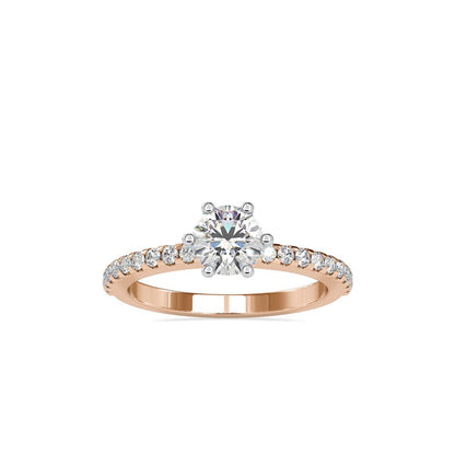 Petite 6 Prong Riviera Pave Diamond Engagement Ring