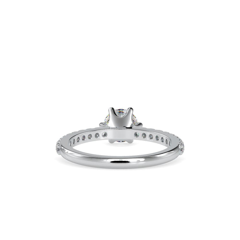 Petite 6 Prong Riviera Pave Diamond Engagement Ring