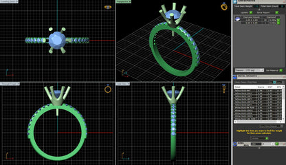 Petite 6 Prong Riviera Pave Diamond Engagement Ring