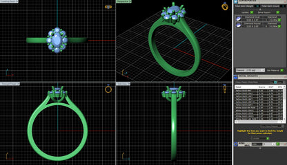 Oval 4 Prong Diamond Ring