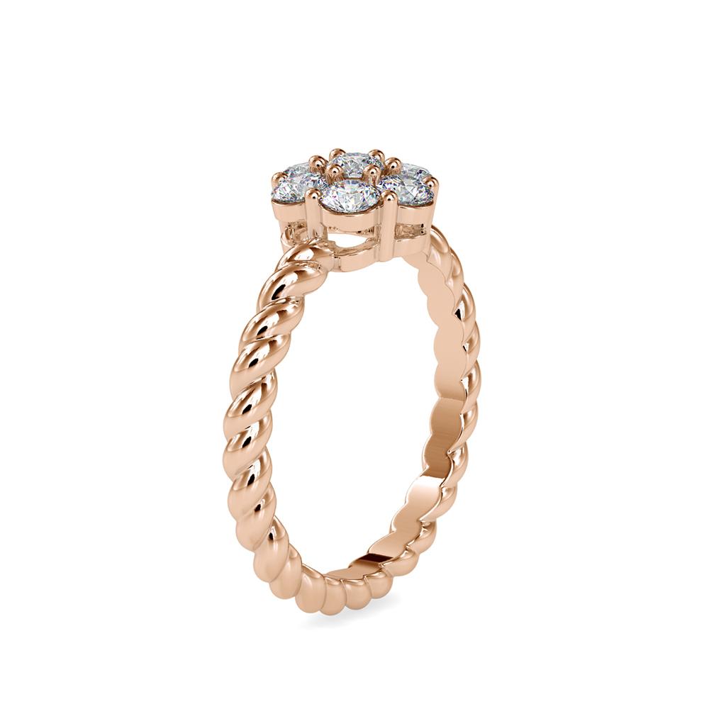 Diamond Cluster Twisted Wire Ring