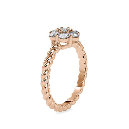 Diamond Cluster Twisted Wire Ring