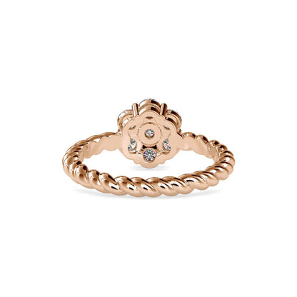 Diamond Cluster Twisted Wire Ring