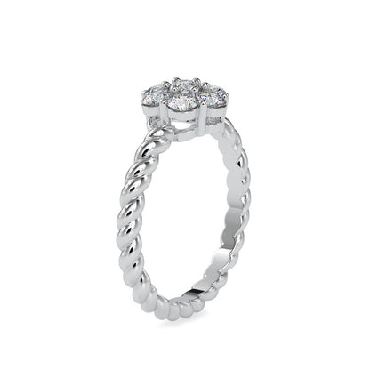 Diamond Cluster Twisted Wire Ring