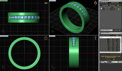 Pave Set Wide wedding Ring