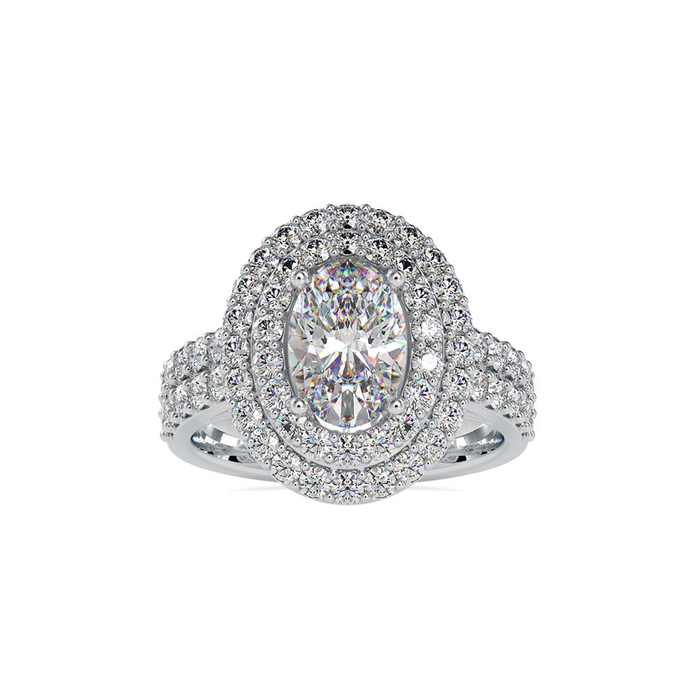 Oval Double Halo Diamond Engagement Ring