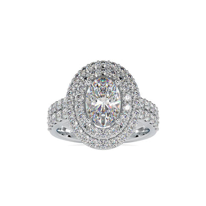 Oval Double Halo Diamond Engagement Ring