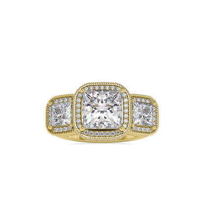 Vintage 3 Stone Diamond Engagement Ring