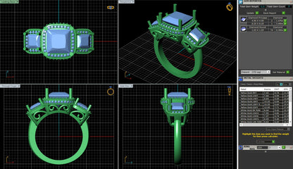 Vintage 3 Stone Diamond Engagement Ring