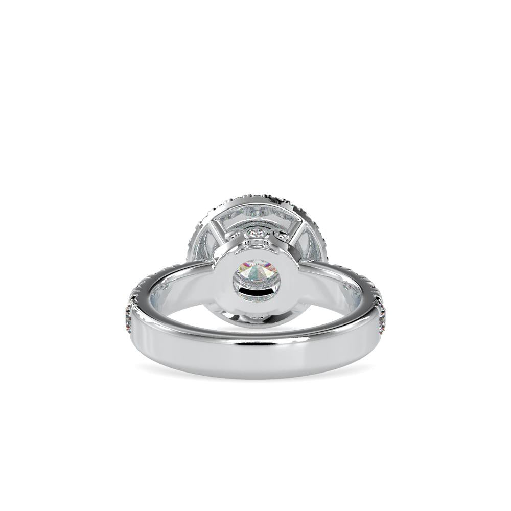 Vintage Round Duet Halo Engagement Ring