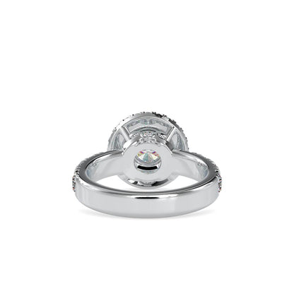 Vintage Round Duet Halo Engagement Ring