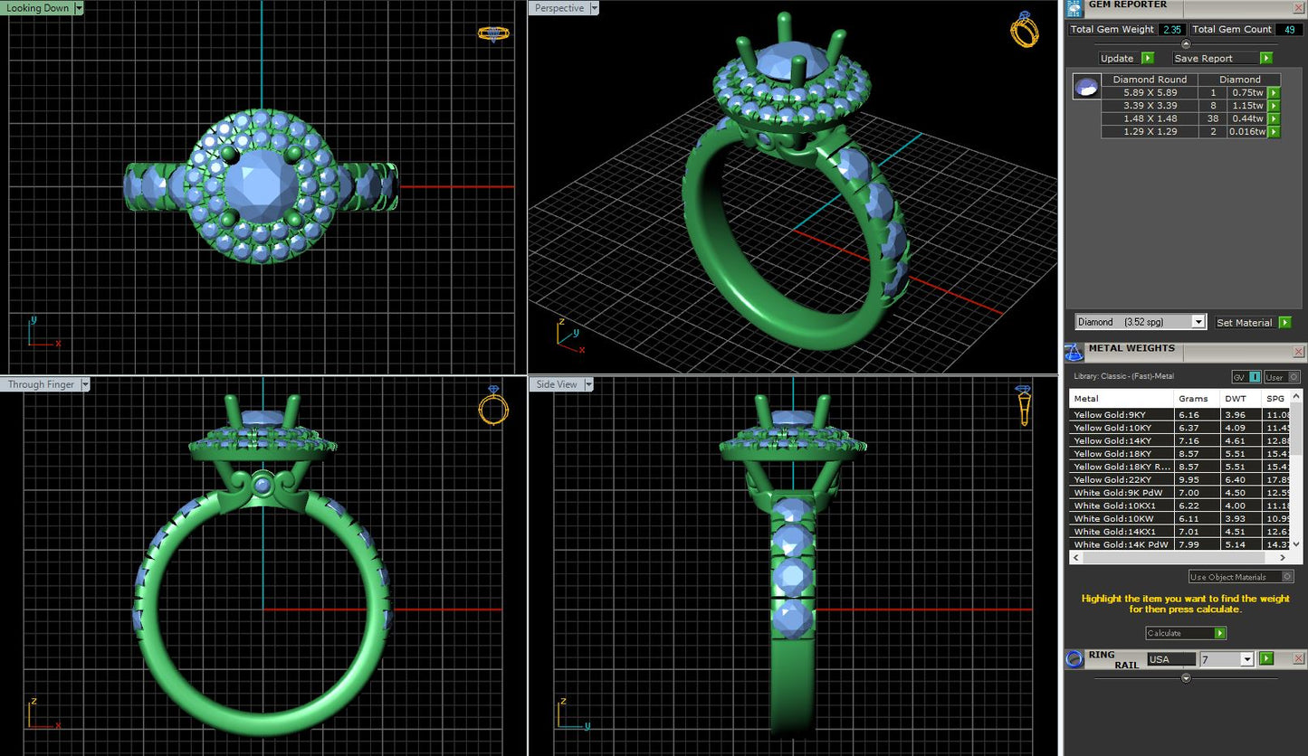 Vintage Round Duet Halo Engagement Ring