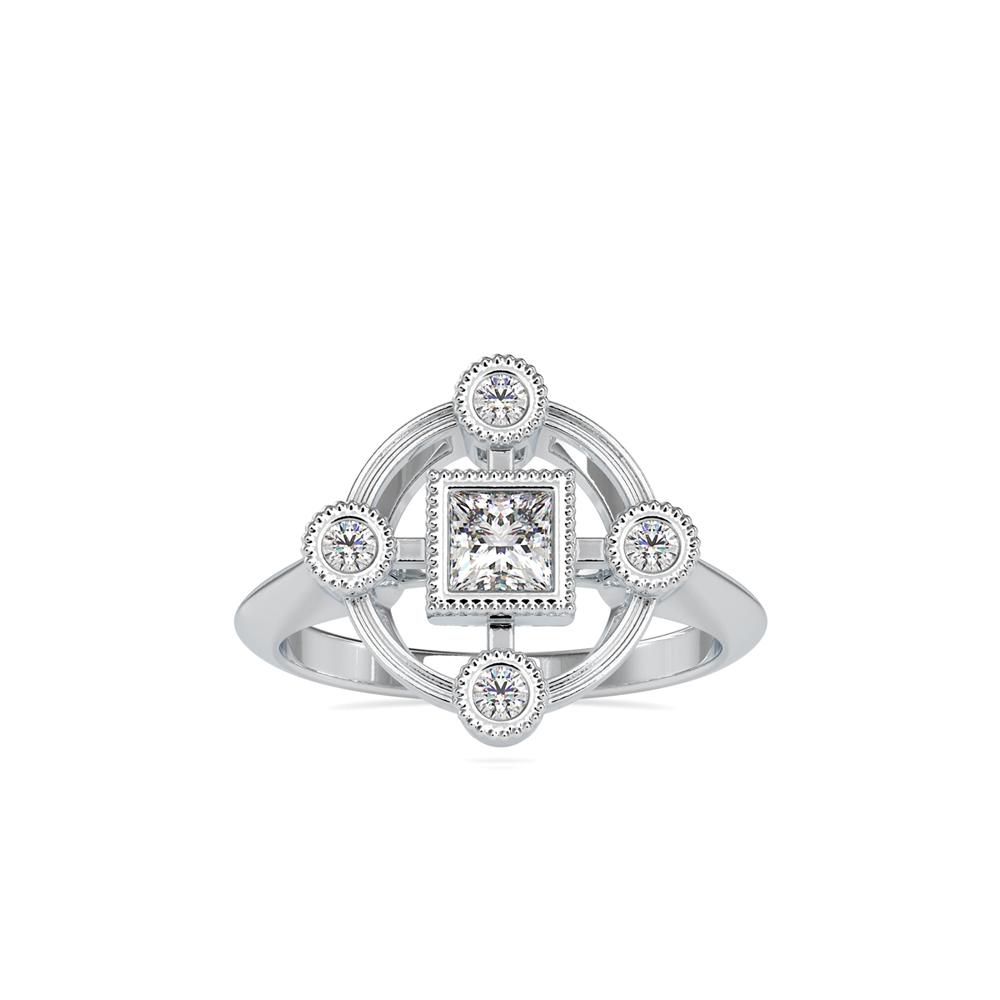 Vintage Bezel Set Diamond Engagement Ring